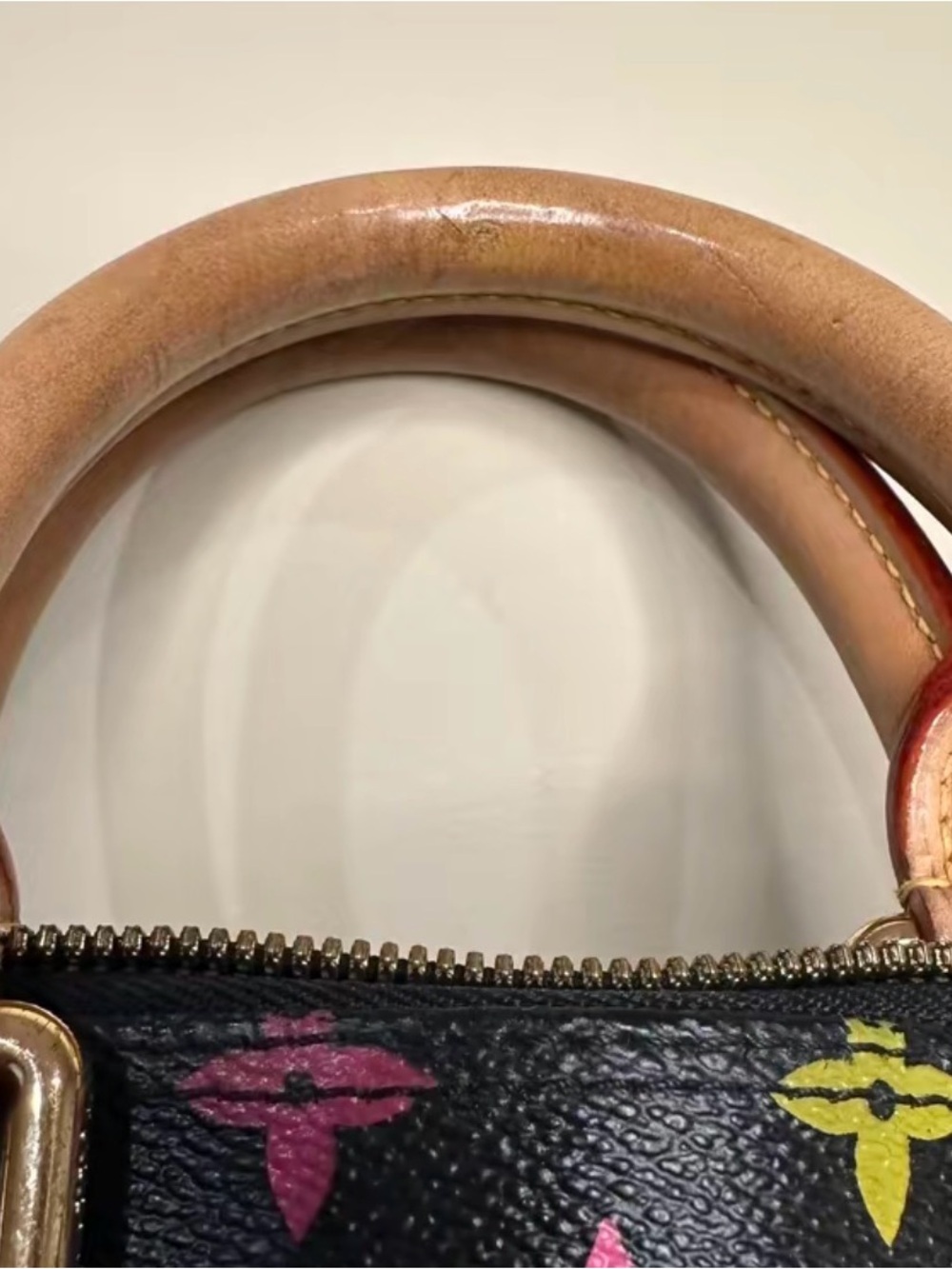 Louis Vuitton Black Multicolor Monogram Alma Satchel with Natural Leather Trim - Picture 5 of 8
